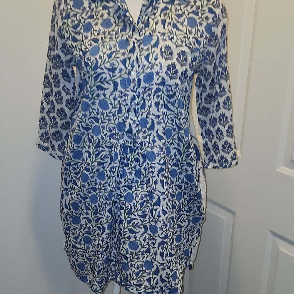Ro's Garden floral Mini Dress Tunic Cotton